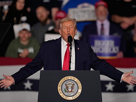 President Donald Trump speaks about the economy at a rally Tuesday, Jan. 27, 2026, in Clive, Iowa. (AP Photo/Charlie Neibergall) (Photo: AP)