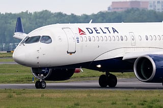 A Delta Air Lines Airbus aircraft. File photo taken on July 10, 2025.