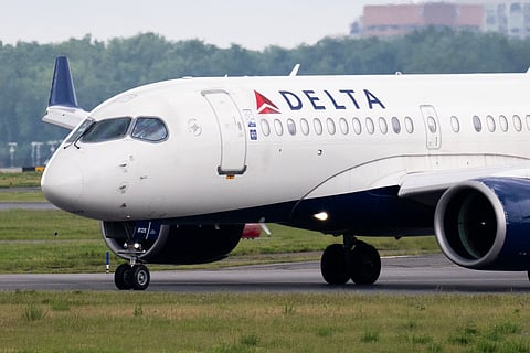 A Delta Air Lines Airbus aircraft. File photo taken on July 10, 2025.