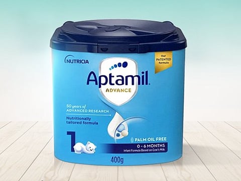 Aptamil is manufactured by Nutricia Middle East, which is part of French company Danone.