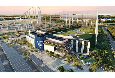 An artist’s impression of the upcoming Topgolf Yas Island, Abu Dhabi, which is currently under construction and targeted for completion in 2026.