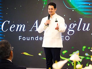 Cem Azizoglu speaking during the launching of office in Dubai