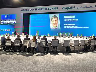 Scientists, Nobel Prize laureates and global policymakers attend the opening of the World Laureates Summit in Dubai. The event brings together more than 150 leading researchers and award winners to discuss the future of science and innovation.