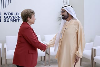 Sheikh Mohammed with  Kristalina Georgieva, Managing Director of  IMF