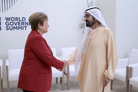 Sheikh Mohammed with  Kristalina Georgieva, Managing Director of  IMF