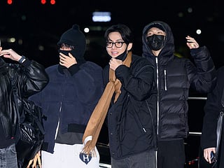 Taehyung, Namjoon and J-Hope seen at the Incheon Airport.