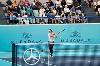 Alex Eala during a practice session on Sunday.