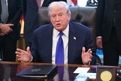 US President Donald Trump speaks to the press in the Oval Office of the White House in Washington, DC, on February 2, 2026.