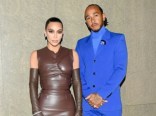 Kim Kardashian and Lewis Hamilton pictured in 2021