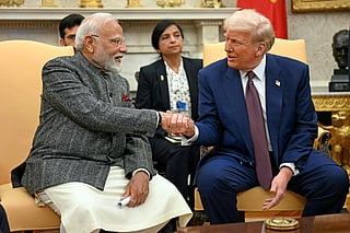 (FILE) US President Donald Trump (R) shakes hands with Indian Prime Minister Narendra Modi in the Oval Office of the White House in Washington, DC, last year.
