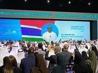 Warm applause for Abdoulie Jobe as he receives the World’s Best Minister Award from Sheikh Mohammed bin Rashid in Dubai.