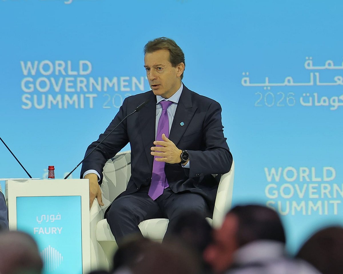Guillaume Faury, Chief Executive Officer of Airbus speaking at a session on the opening day of World Government Summit.