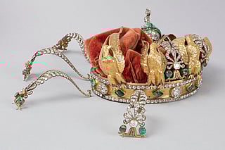 This handout photograph released on February 4, 2026 shows the damaged crown of Empress Eugenie de Montijo after it was dropped during the heist from the Apollo Gallery at the Louvre Museum on October 19, 2025.