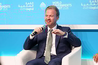 Talal Helali, Chairman of the Investment Authority, Government of the Syria during a session 'Connecting Economies Through Investment' on the second day of World Government Summit in Dubai.