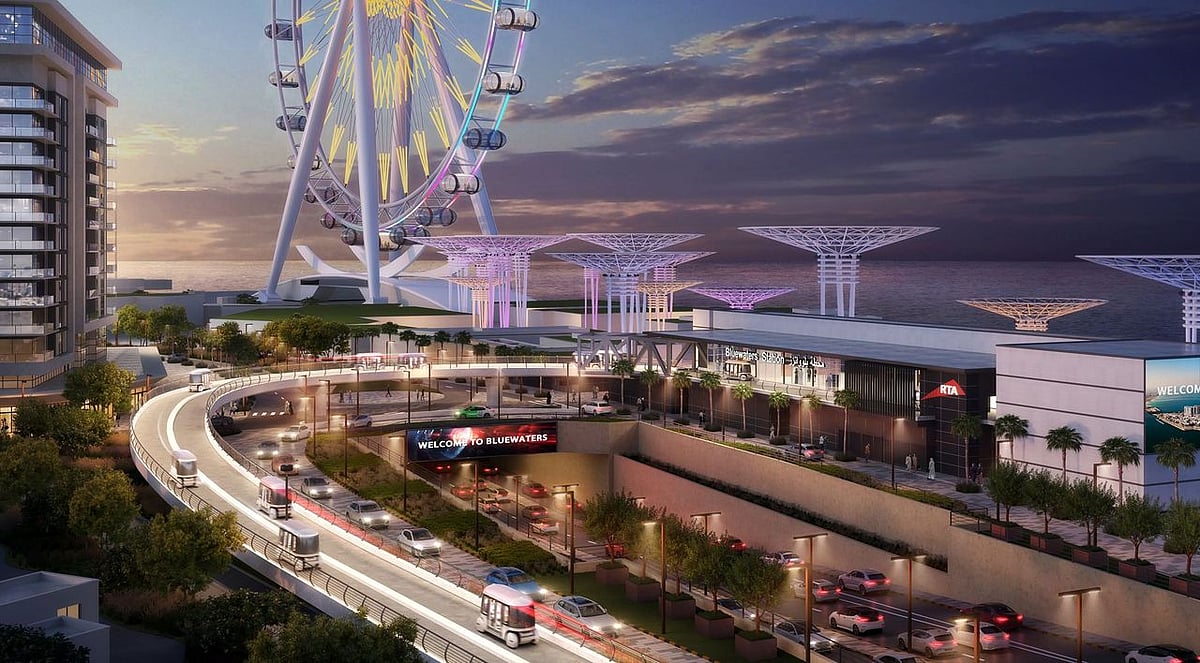 Rendering shows Glydways pods on Bluewaters, the trial route for the project’s first phase.