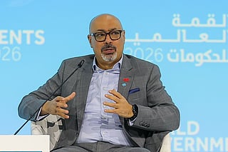 Hatem Dowidar, Group CEO of e&, speaks at the World Government Summit in Dubai, where he said consumers should not expect 6G-enabled smartphones before 2030.