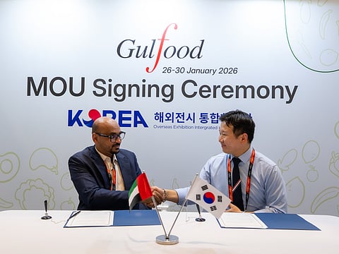 Yassir A. Salih, Director Manager of ORK Trading, and Jason Cho, Overseas Sales Manager of Ivenet signed a memorandum of understanding at Gulfood 2026