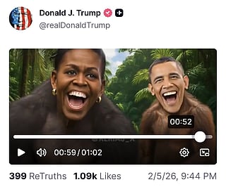 Video shared on Truth Social triggers rare White House retreat and deletion.