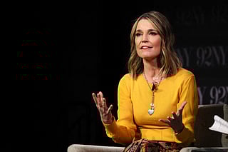 Savannah Guthrie speaks onstage during Savannah Guthrie in Conversation with Hoda Kotb: Reflections on Faith at 92NY on February 22, 2024 in New York City.