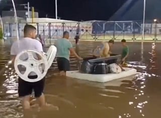 Torrential rain in Colombia triggered flooding and landslides as rain-swollen streams overflowed and inundated houses.