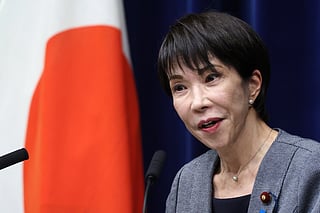 Japan's Prime Minister Sanae Takaichi speaks during a news conference at the prime minister's office in Tokyo, Japan. File photo taken on Dec. 17, 2025. 