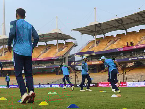 UAE players during a training session in Chennai.