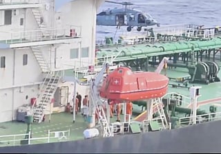 A screengrab of the video circulating on social media showing the US military boarding the oil tanker Aquila II in Indian Ocean.