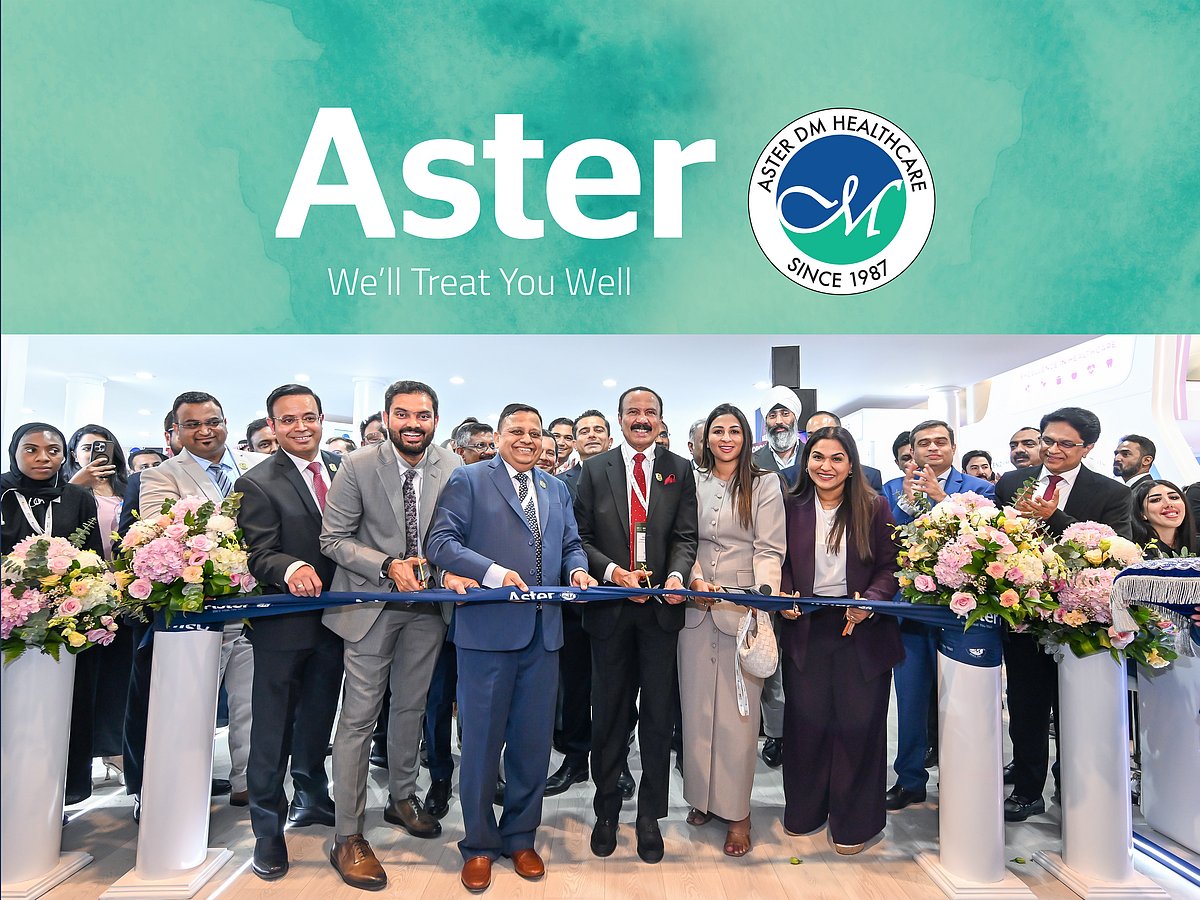 Inauguration of the Aster DM Healthcare booth at the World Health Expo (WHX) 2026 in Dubai.