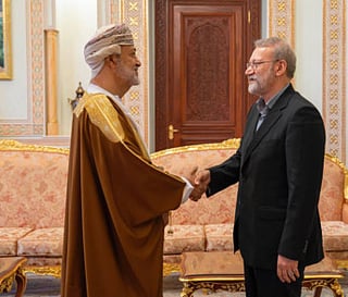Ali Larijani, head of the Supreme National Security Council, met Sultan Haitham bin Tariq in Muscat on Tuesday.