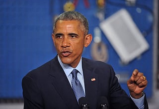 President Barack Obama speaks at the Cedar Falls Utilities office January 14, 2015 in Cedar Falls, Iowa.