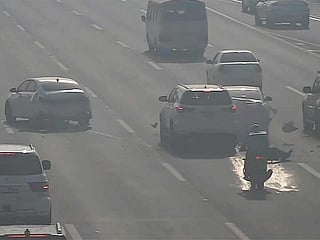 New footage by Abu Dhabi Police shows chain crashes caused by stranded vehicles.