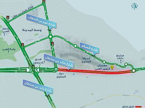 AD Mobility shared maps showing affected lanes, with red-marked lanes set for closure.
