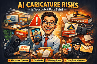 Image by ChatGPT: Fun at first glance, but risky behind the scenes — AI caricatures can expose your professional life.