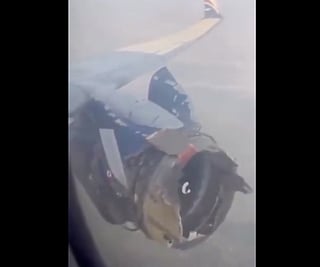 The damaged left engine of the Arik Air B737. Thanks to the swift actions of the pilots and cabin crew, everyone disembarked safely with no injuries reported.