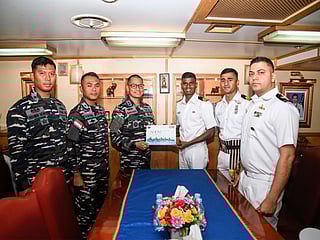 Indonesian Navy personnel join Indian Navy in Vishakhapatnam.