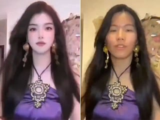 For several seconds, the influencer’s filtered image is replaced by her natural appearance.