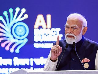Prime Minister Narendra Modi delivers a plenary speech at the opening ceremony of India AI Impact Summit 2026 at Bharat Mandapam, in New Delhi on Thursday, Feb 19, 2026.