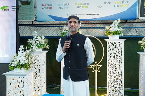 Dr Faisal Ikram briefing the guests at the PAD-PMC annual Iftar event bout the Pakistan Medical Centre expansion plans