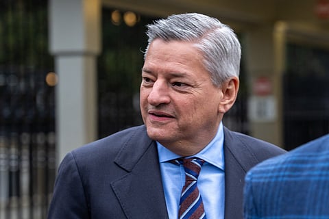 Netflix CEO Ted Sarandos departs the White House on February 26, 2026 in Washington, DC. Sarandos was at the White House to discuss Netflix's bid for Warner Brothers Discovery.