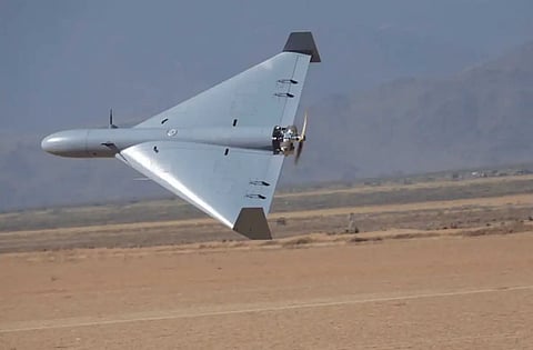 DRONE WAR? Low-cost Unmanned Combat Attack System (LUCAS) drones are positioned on the tarmac at a base in the US Central Command (CentCom) operating area. LUCAS is a clone of Iran's inexpensive Shahed-136 kamikaze drone. Photo published on Nov. 23, 2025. 
