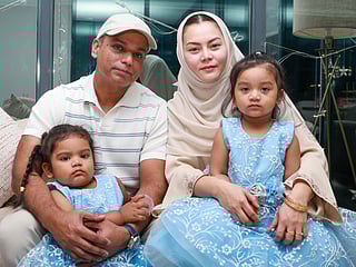 (Clockwise from top) The Bhatti family with couple Hassan Latif and Rachelle Ann together with their daughters Aisha and Fatima 