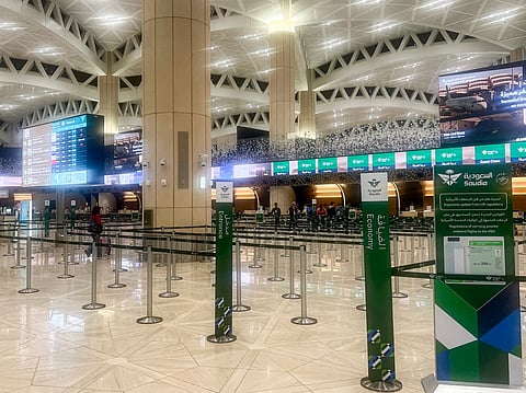 An empty terminal at King Khalid International Airport in Riyadh 