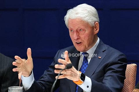 This video grab taken from footage made available by the US House Committee on Oversight and Government Reform shows former US President Bill Clinton speaking during a deposition on February 27, 2026.