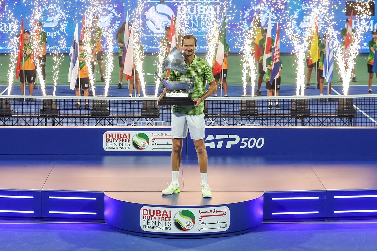 Medvedev won the Dubai Duty Free Tennis Championships for the second time in his career 