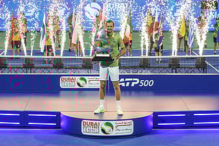 Medvedev won the Dubai Duty Free Tennis Championships for the second time in his career 