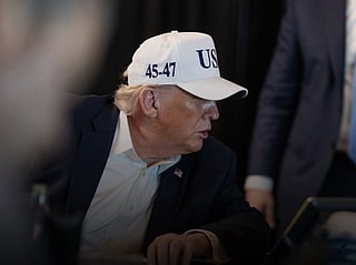 This official White House photograph shows US President Donald Trump with other top monitoring activity related to "Operation Epic Fury" against Iran from an unnamed location.