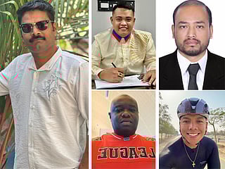 Clockwise from left: Ismayil Neelngodan, Michael Macasero Santome, Basudev Das, Erwin Gutierrez, and Abdallah Awadh