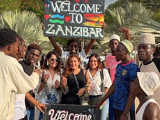 Dubai travel content creator Kaunain Fatima with her friends in Zanzibar earlier this week