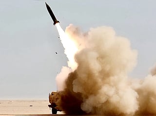 A missile launched by the US into Iran.