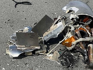 Debris from the intercepted missiles fell across several areas of Abu Dhabi 